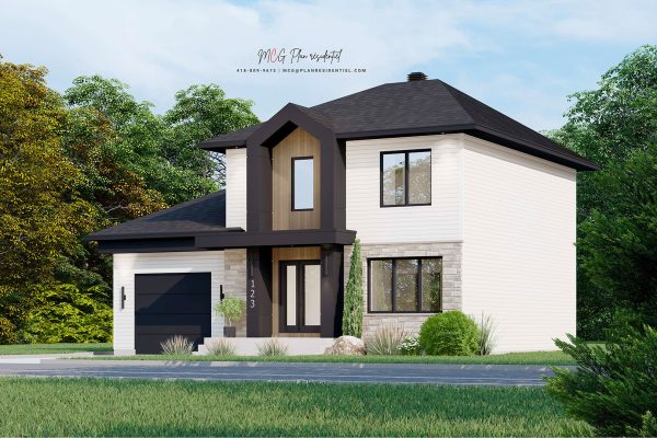 Maison cottage scandinave avec garage + plan Maison cottage scandinave avec garage + plan