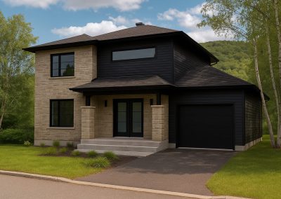 Cottage contemporain avec garage intégré