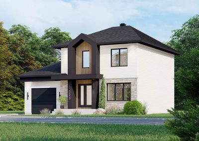 Modèle de cottage scandinave avec garage - Côté droit