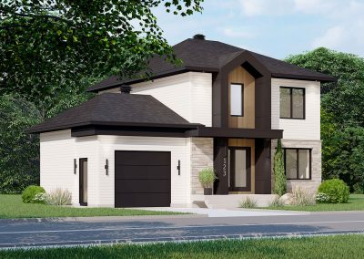 Modèle de cottage scandinave avec garage - Côté gauche