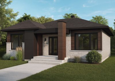 Maison de type plein-pied avec style contemporain