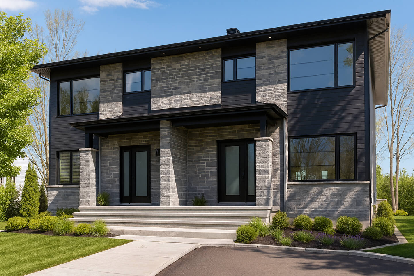 Modèle de cottage scandinave avec garage