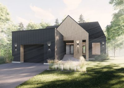 Maison plain-pied Scandinave architectural avec garage