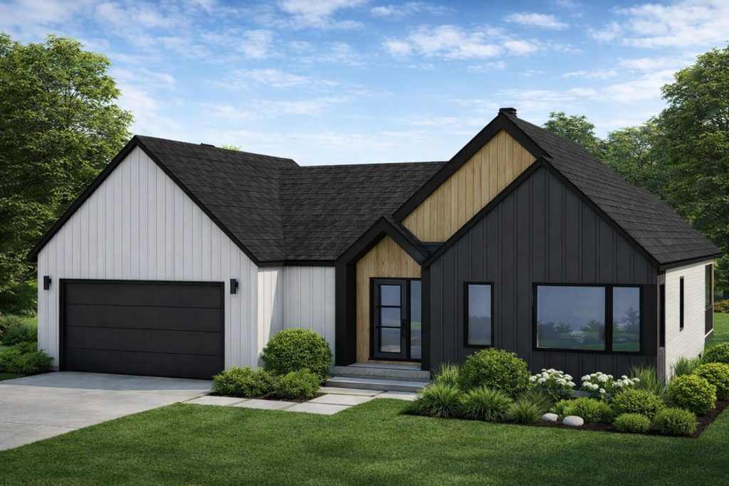 Maison plain-pied Scandinave avec garage