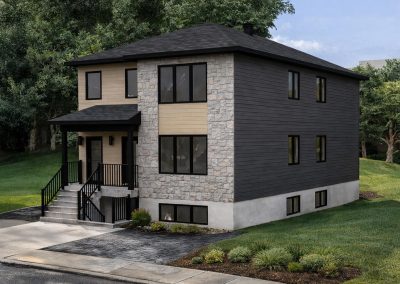 Triplex contemporain allongé