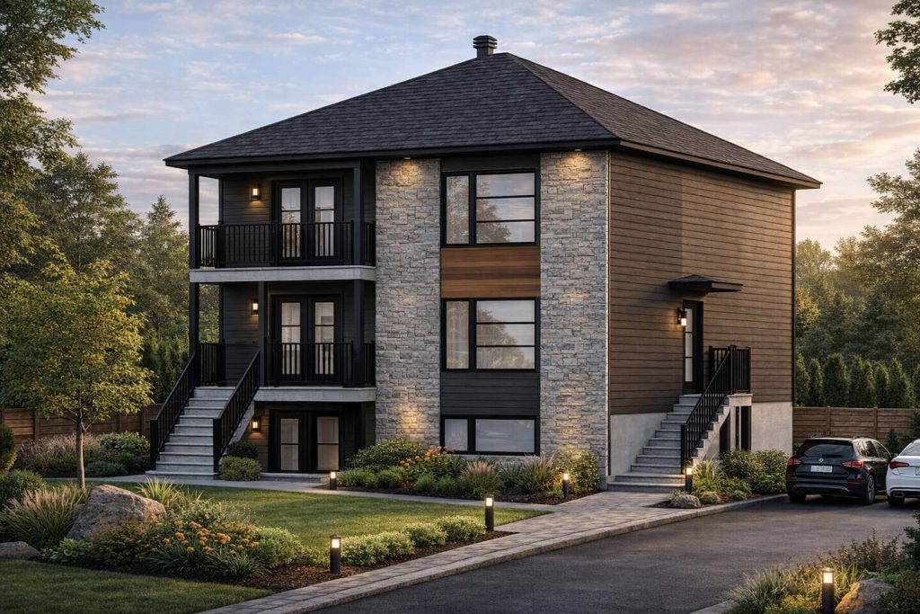 Triplex contemporain compact