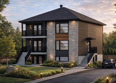 Triplex contemporain compact