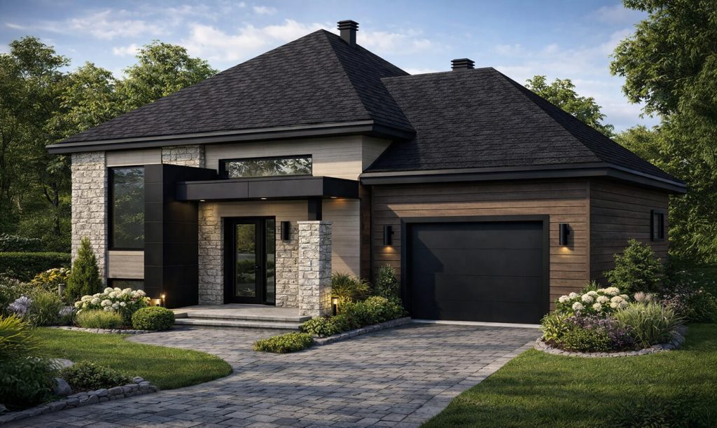 Maison split contemporain avec garage