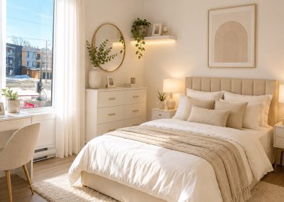 Chambre du projet de condos à Beaupré